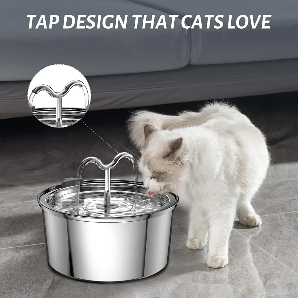 Majestic Pet Kingdom - 3L Cat Water Fountain Stainless Steel Pet Water Fountain with Automatic Water Fountain for Cats Inside Dog Fountain Dispenser View 4