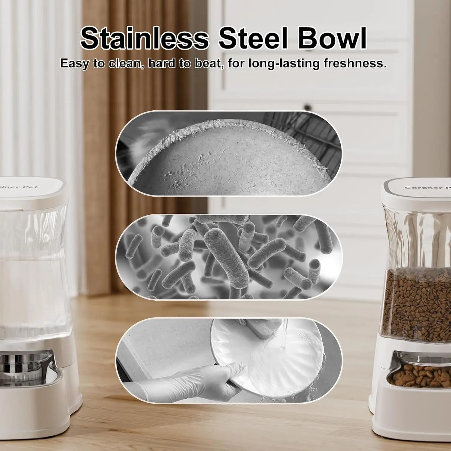 Majestic Pet Kingdom - Automatic Pet Feeder And Water Dispenser Set Stainless Steel Bowls View 4