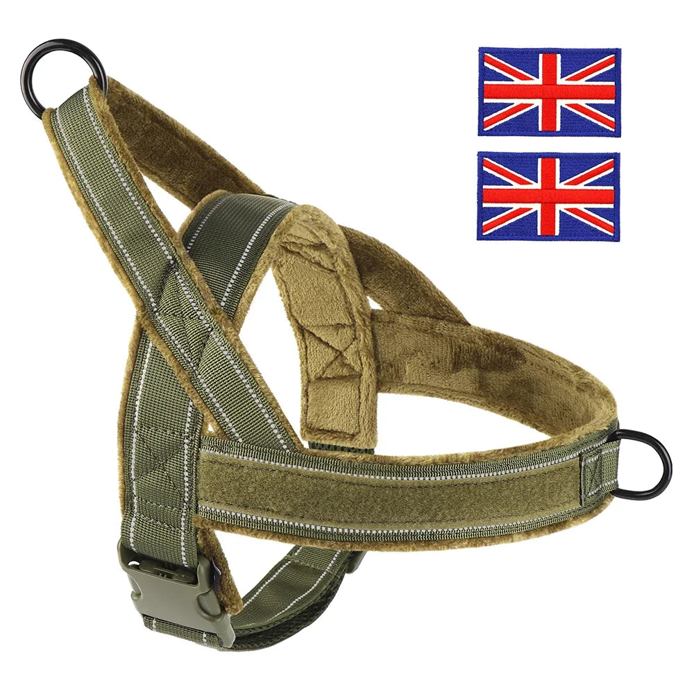 No Pull Dog Harness Military Tactical Dog Harnesses Vest Reflective Pet Training Harnesses Durable For Small Medium Large Dogs - Brown-1 | Purrfect Pet Kingdom