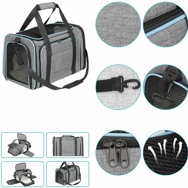 Pet Carrier Bag Foldable Small Dog Charter Carrying Cat Out Bag Expansion Pet Bag Mesh Breathable Expansion Foldable Handheld C - Majestic Pet Kingdom