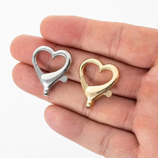 Dog Leash Clasps Heart Metal Spring Snap Buckle Hooks 10Pk - Detail Angle 2 | Majestic Pet Kingdom