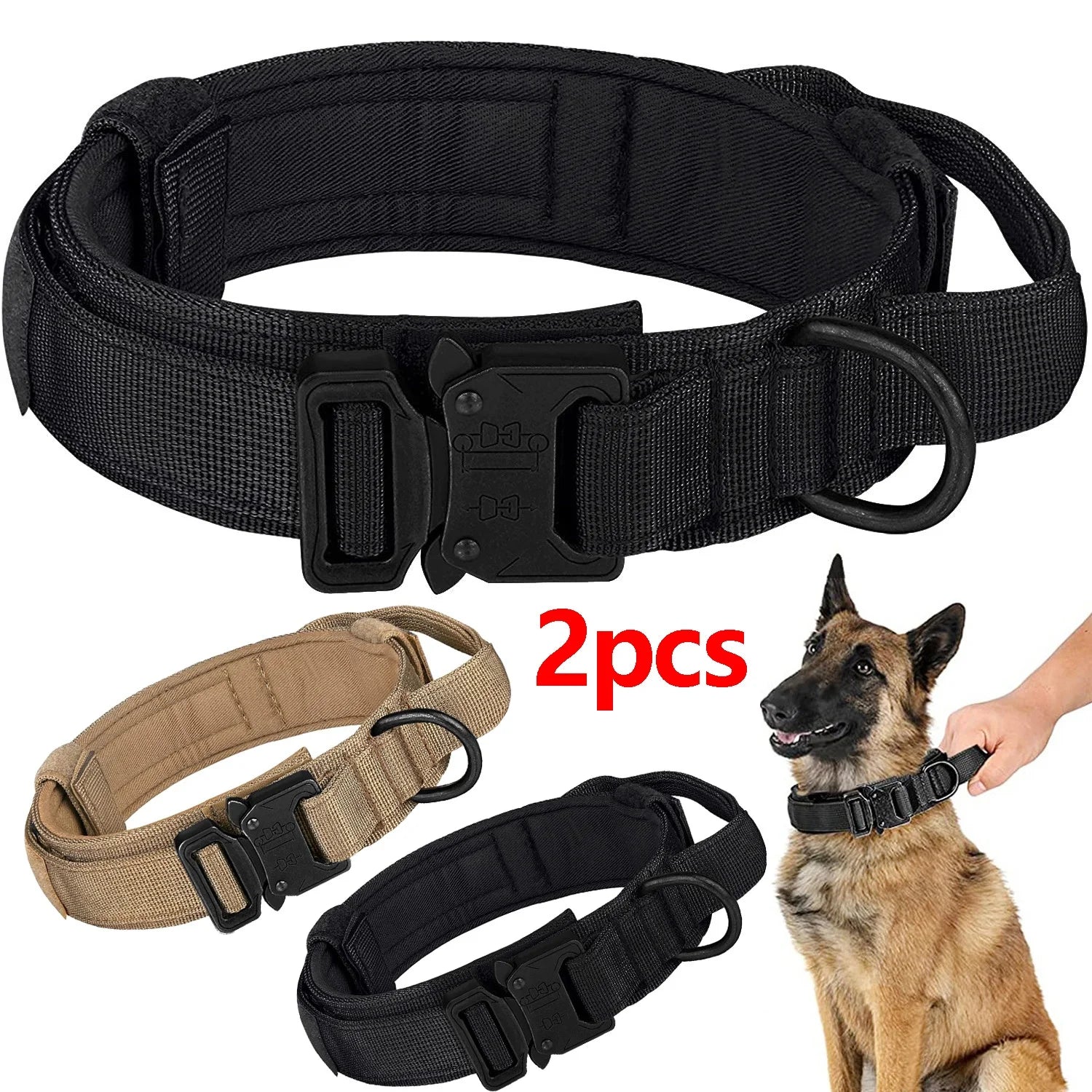 Tactical Dog Collar Adjustable Military Nylon Dog Collar with Control | Majestic Pet Kingdom™