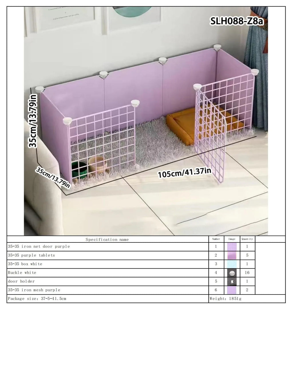 Dog Pet Fence Indoor Isolation Gate Dog Cage Small Dog Iron Guardrail Freely Combinable Cat and Dog Pet Fence