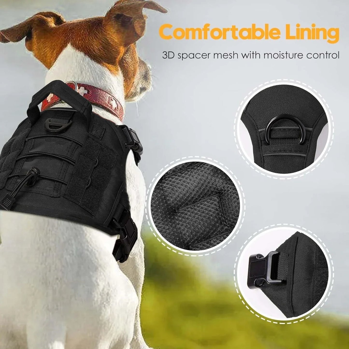 Tactical Dog Collar Adjustable Dog Harness for Medium & Large Breeds Vest Pet with Anti-Pull Design Portable Pet Harness for Dog - green | Purrfect Pet Kingdom