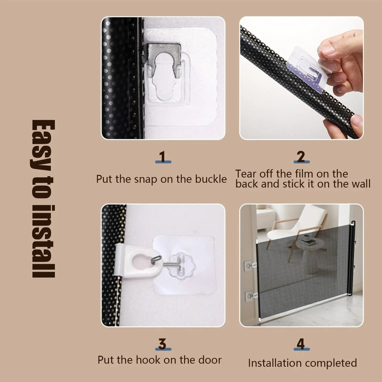 Dog Gate Mesh Folding Network Enclosure Safety Barrier Stair Fence