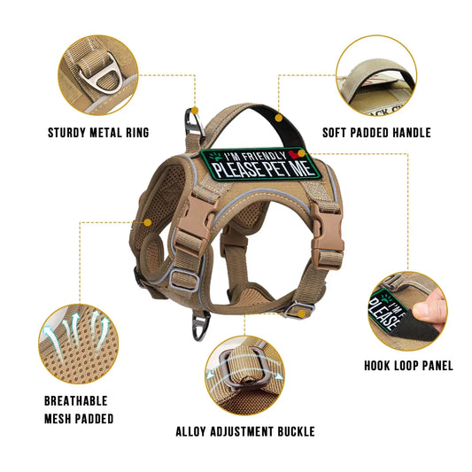 Dog Harness Tactical Small Breed Service Military Vest Handle
