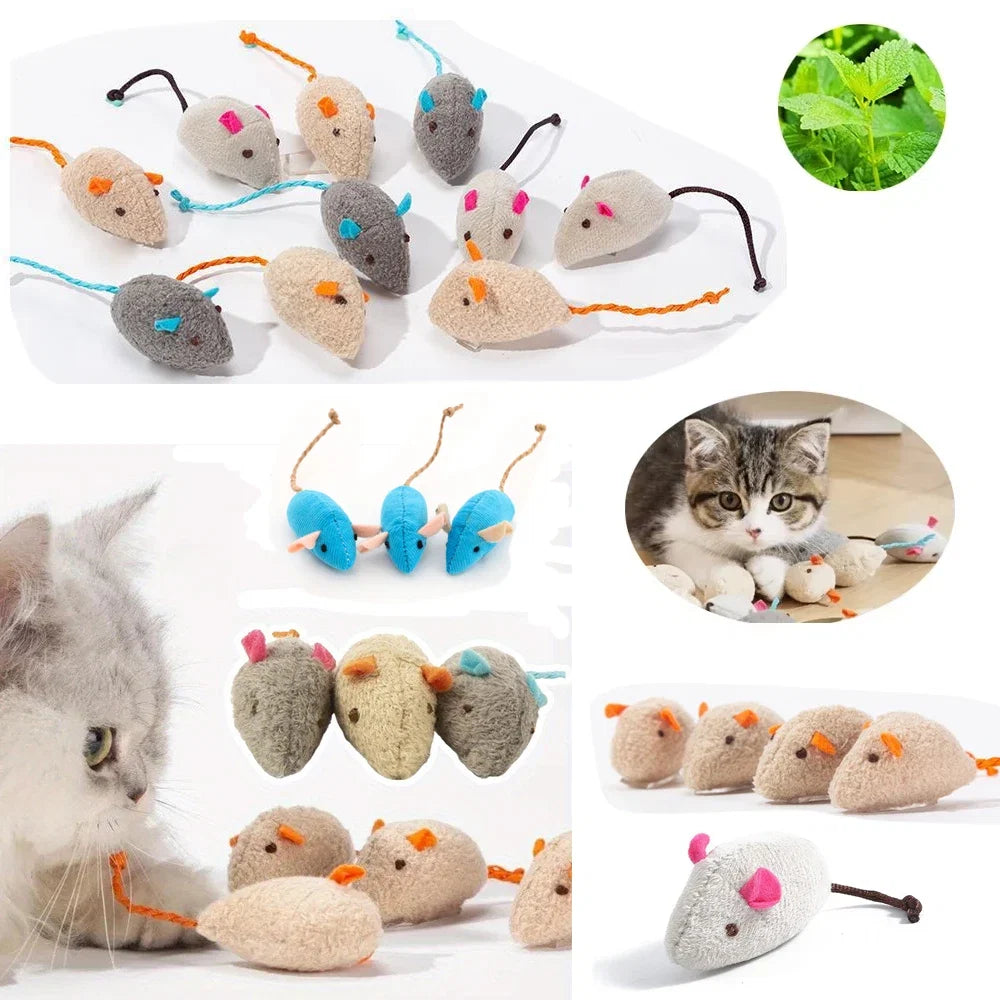 3-200 Pcs Rattle Cat Mouse Toys Also Prefilled Catnip Faux Fur Cat | Majestic Pet Kingdom™
