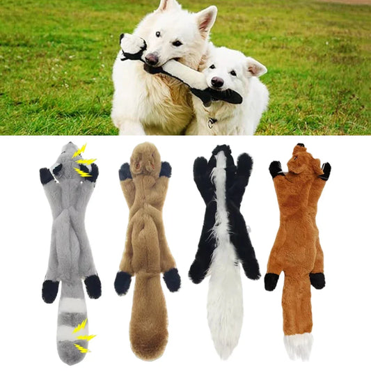 Squeaky Dog Toy | No Stuffing Plush Toy with Built In Sounders