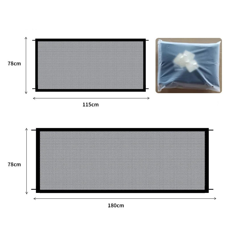 Pet Dog Barrier Fences With 4Pcs Hook Pet Isolated Network Stairs Gate New Folding Breathable Mesh Playpen For Dog Safety Fence - Majestic Pet Kingdom
