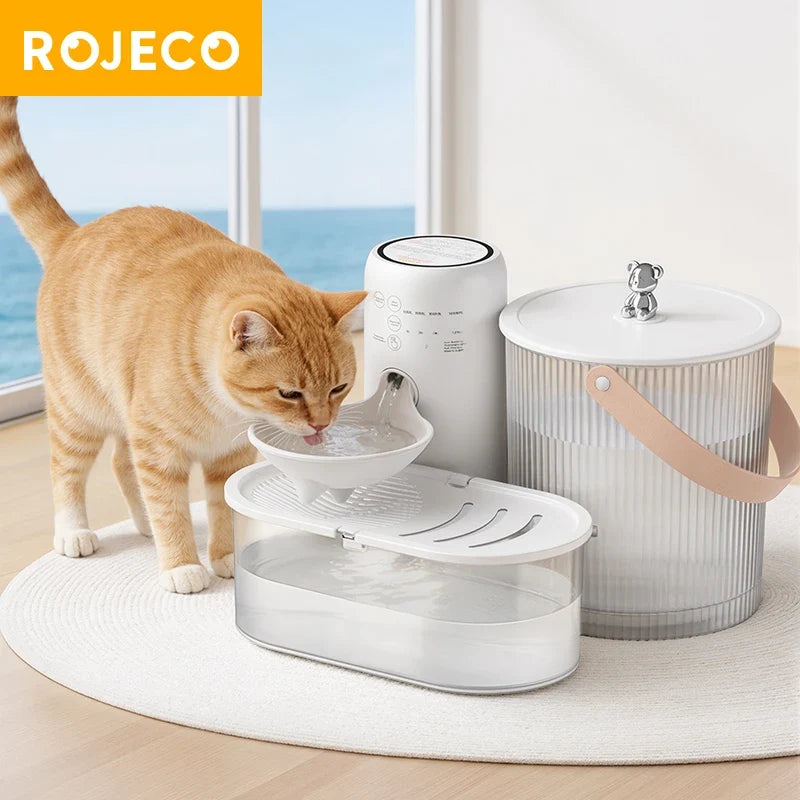 ROJECO Wireless Smart Pet Water Fountain Tilting 3L Cat Water | Majestic Pet Kingdom™