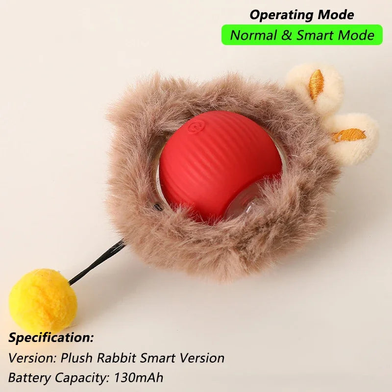 iLMH 1/2 PCS Cat Interactive Ball Toy Automatic Rolling Ball Faux Tail Rechargeable Smart Pet Electric Toy Pet Toy Imitate Mouse - Majestic Pet Kingdom