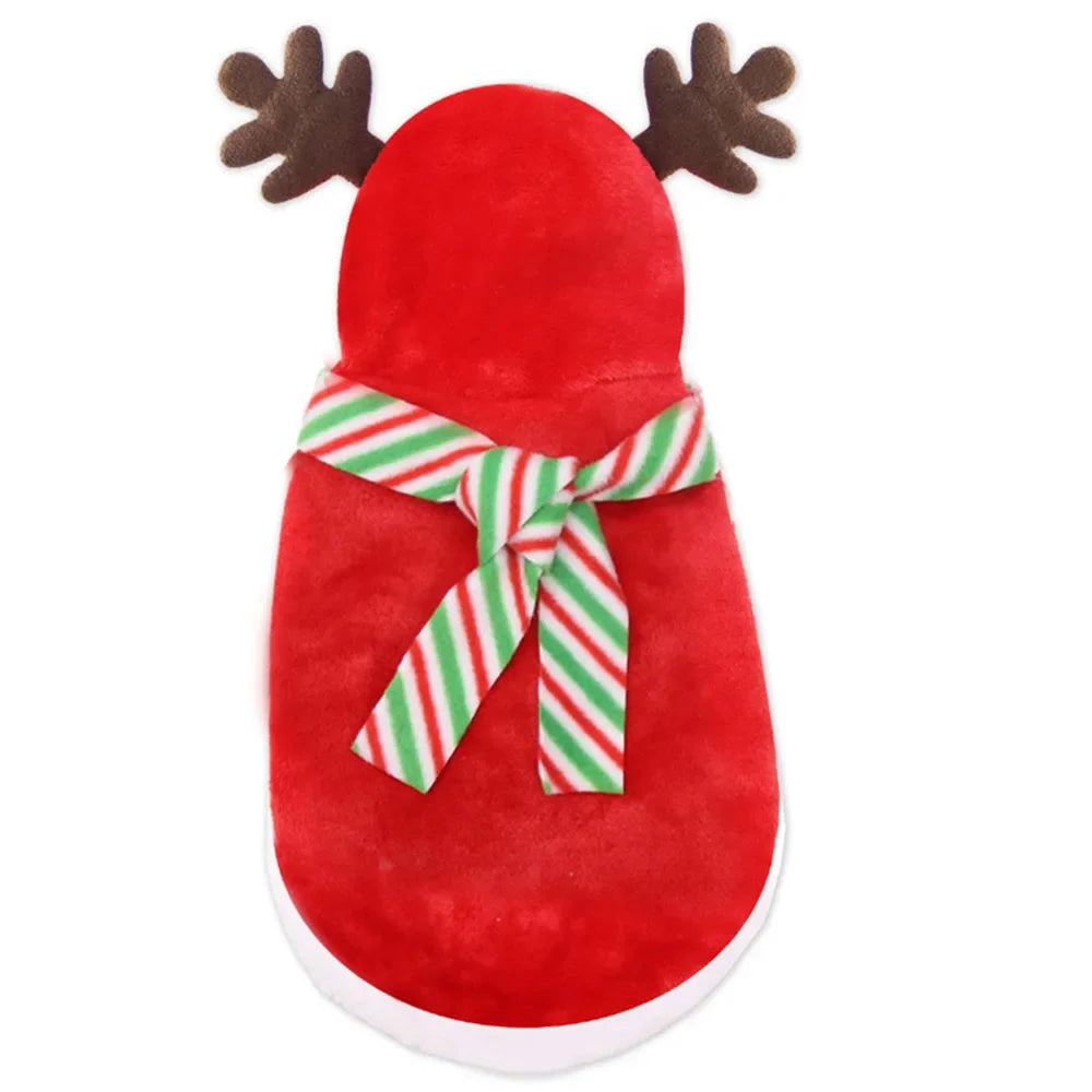 Dog Hoodies Christmas Halloween Holiday Reindeer Sweater
