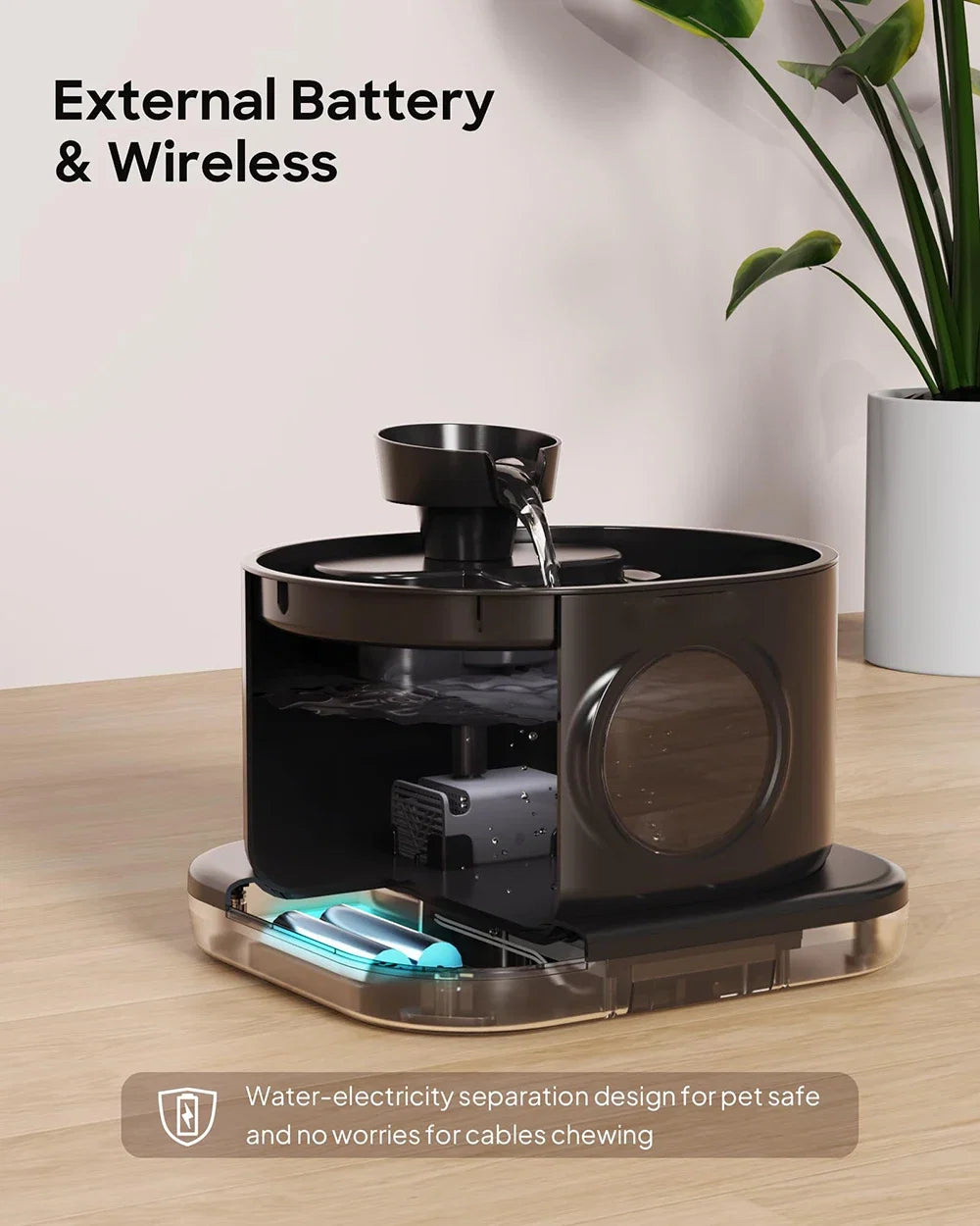 3L Wireless Recharging Sensor Cat Water Drinking Fountain Battery Operated Automatic Pet Motion Sensor Dog Water Dispenser Bowl - Majestic Pet Kingdom