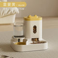Automatic Pet Feeder Dog Cat Food Bowl Water Fountain Storage