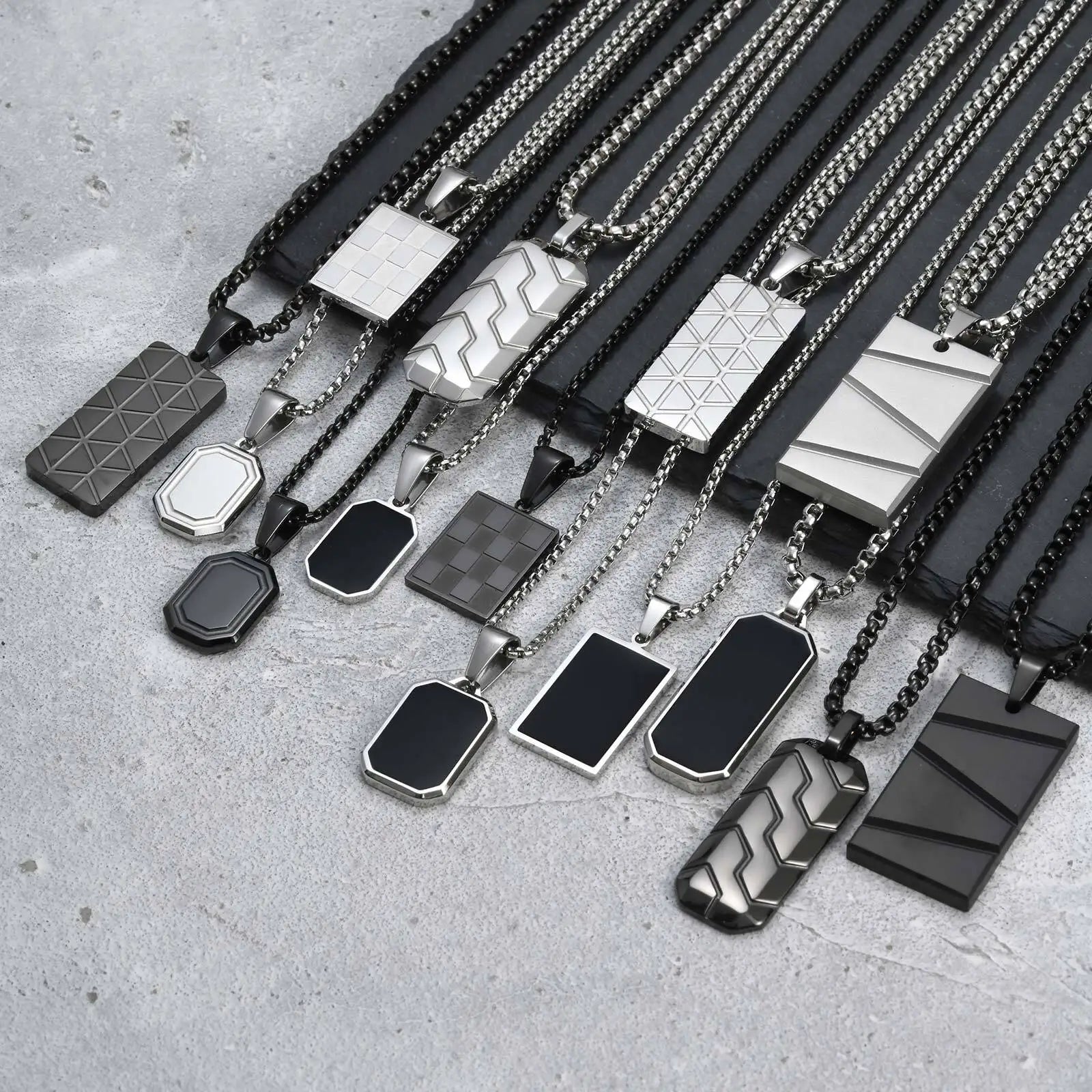 Small Dog Tag Pendant Necklace | Military Style Stainless Steel Gift for Men
