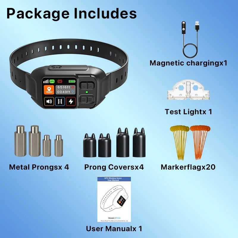 GPS Dog Fence Wireless Satellite Tech System Custom Region