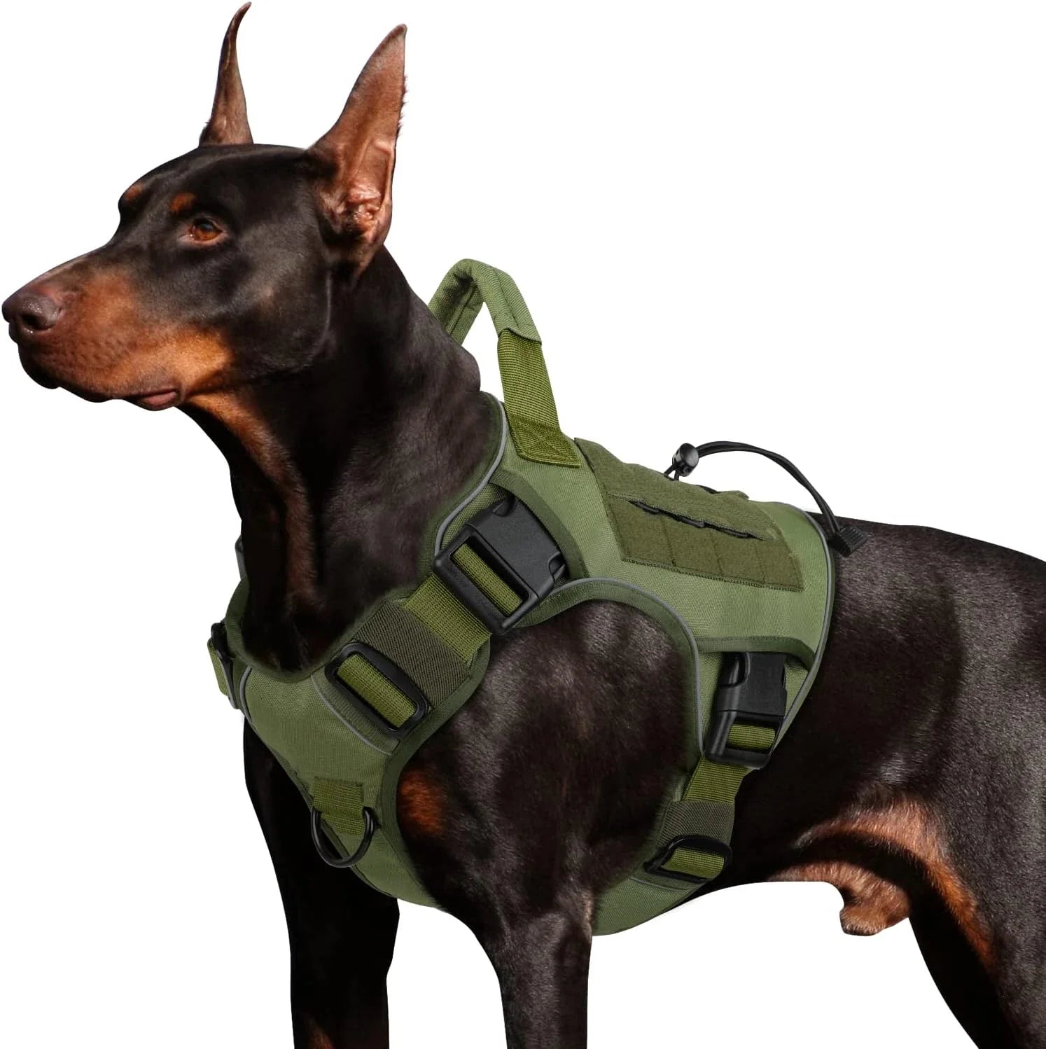 Majestic Pet Kingdom - Adjustable No-Pull Tactical Dog Harness with Handle for Large Dogs - Reflective Military Vest for Labrador Retriever, Siberian H View 9