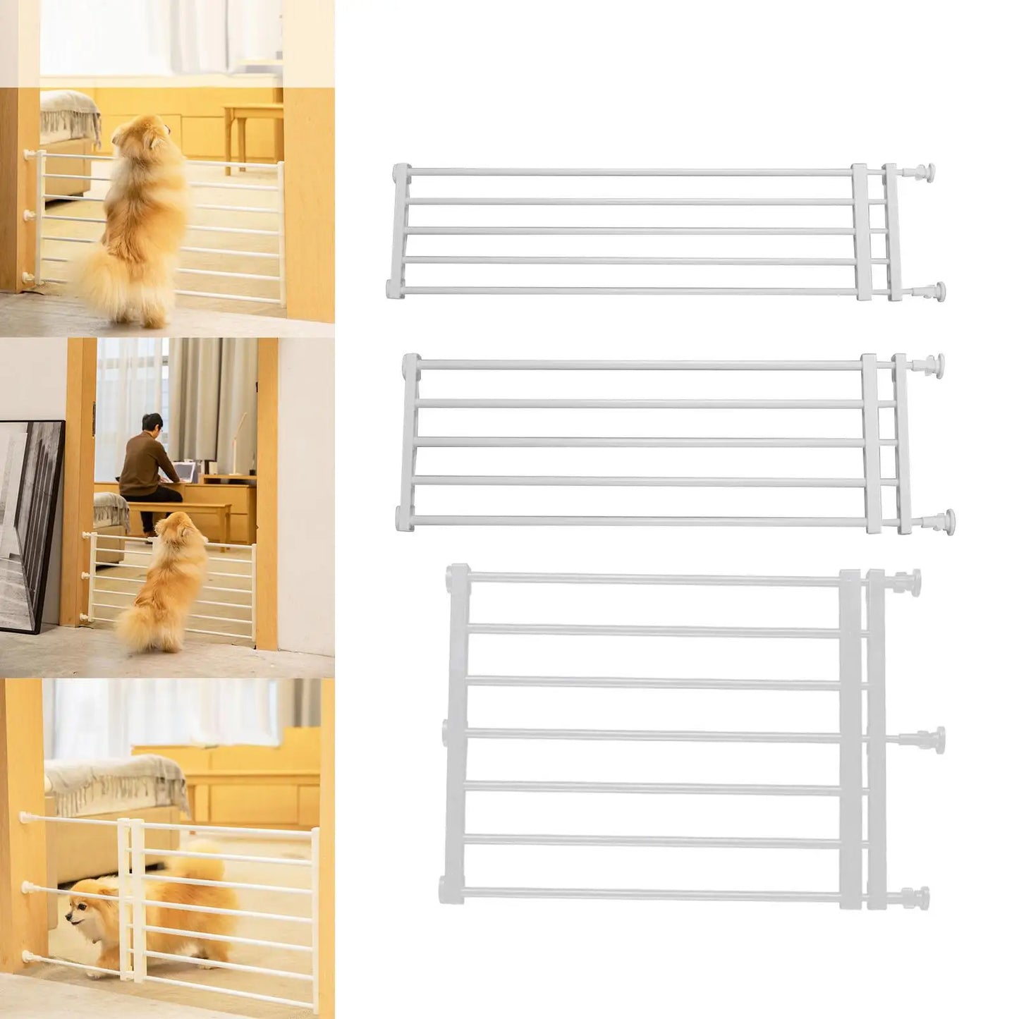 Portable Retractable Pet Dog Gate Protection Adjustable Fence Baby Barrier Stair Gate for Patio Lawn Garden Stairways Doorway - Height 42cm | Purrfect Pet Kingdom