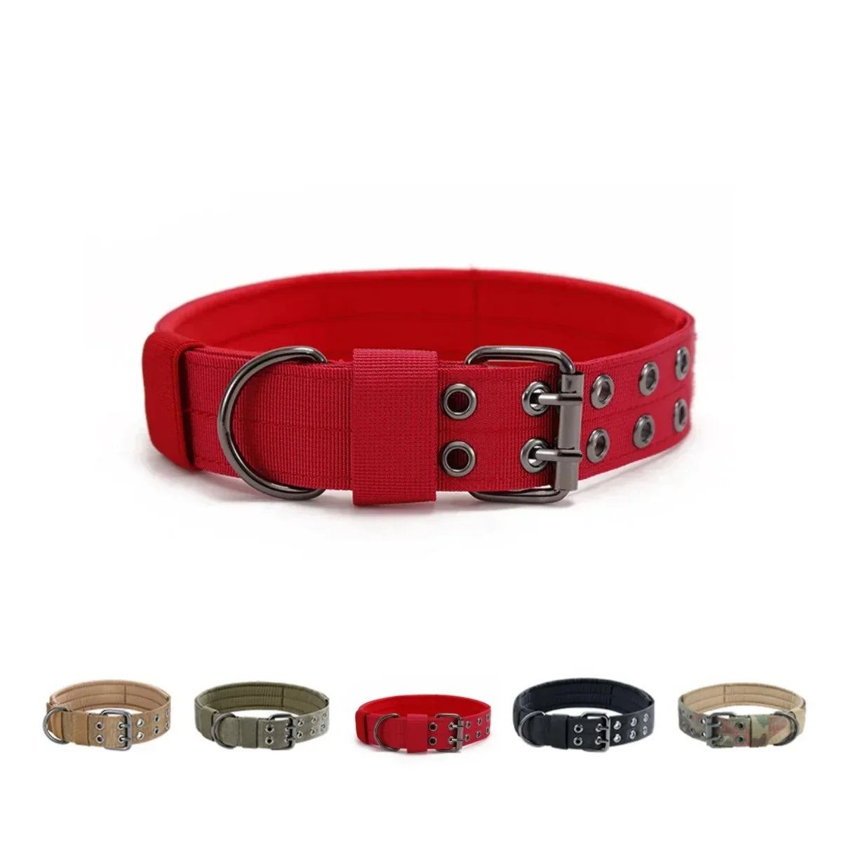 Adjustable Pet Tactical Dog Collar Durable Double Buckle German Shepherd Training Leash and Collar Large Medium Dogs Accessories - Brown Dog leash | Purrfect Pet Kingdom