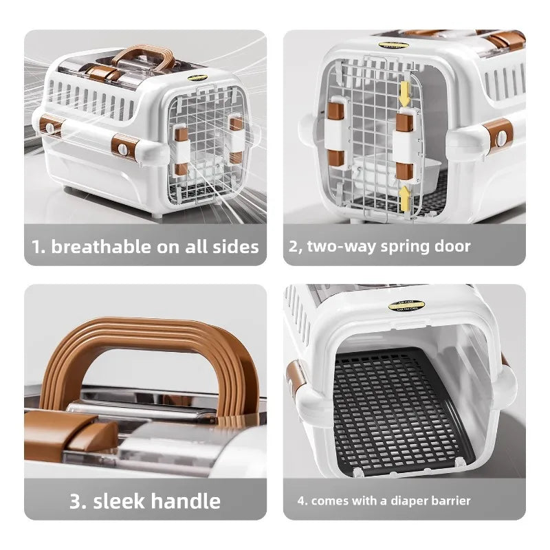 Mobile Pet Carrier Plastic Wire Door Top or Front Loading Pets Up To 20LBS Fully Breathable Perfect for Traveling/Hiking/Camping