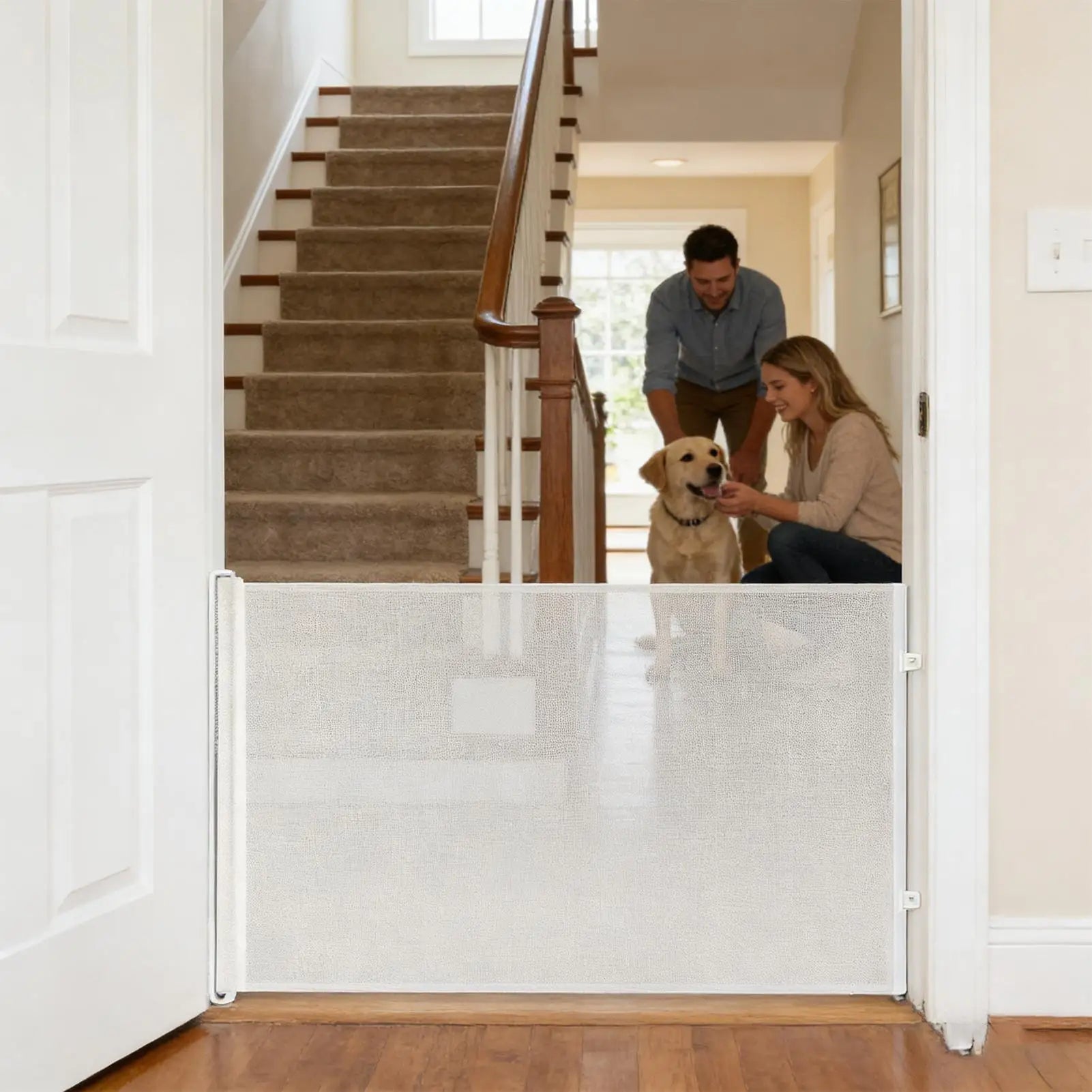 Dog Gate No Drilling Retractable Small Fence Dog Stairway Safety Barrier Enclosure for Outdoor Indoor Hallway Staircase Porch - Majestic Pet Kingdom