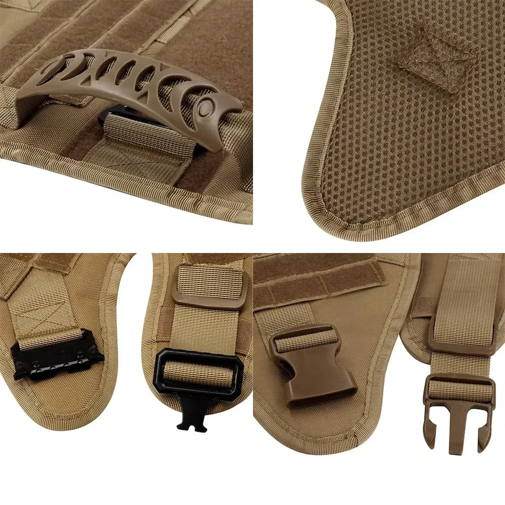 CANBOUN Tactical Military Vest Pet German Shepherd Golden Retriever Tactical Training Dog Harness And Leash Set For All Breeds D - CP 5 piece set | Purrfect Pet Kingdom