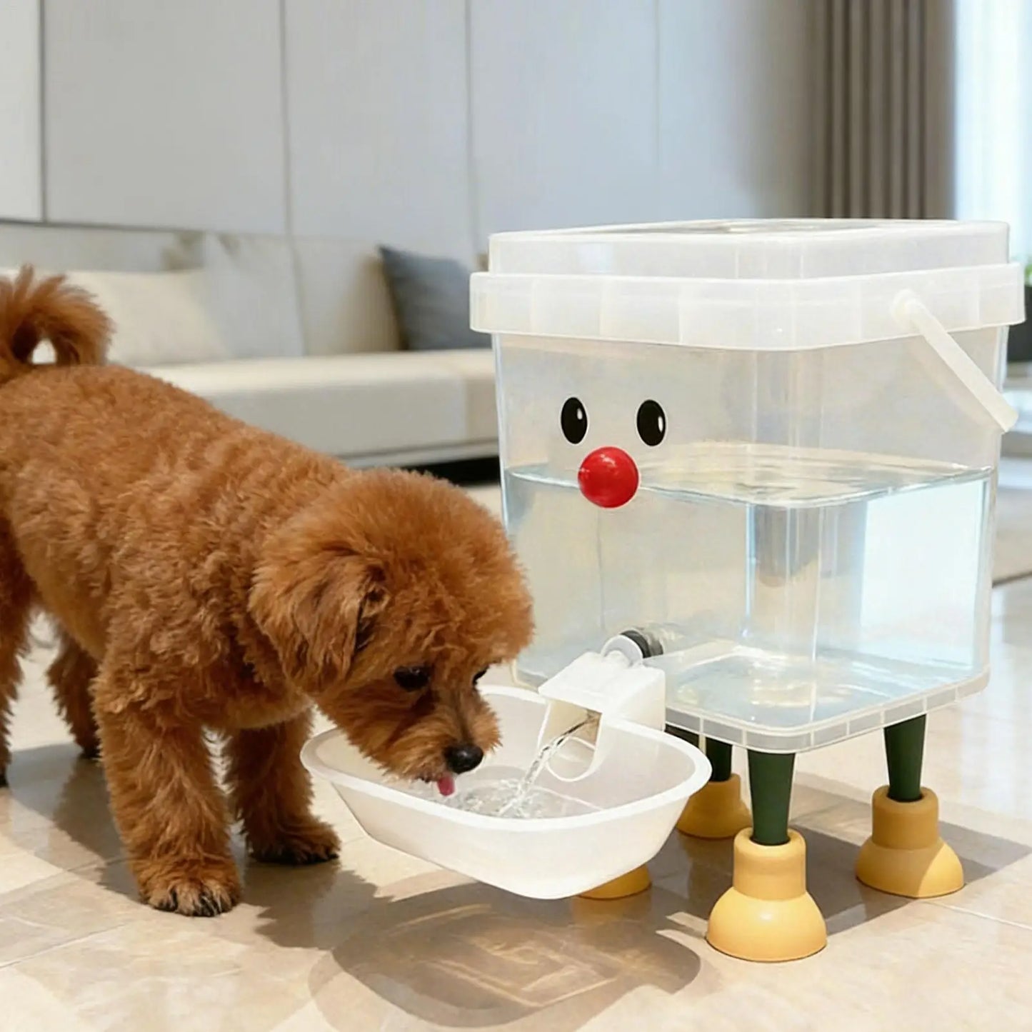 Majestic Pet Kingdom - 3/5L Automatic Pet Water Dispenser Smile Face Auto Cat Dog Fountain Bowl Large Capacity Pet Water Feeder for Home Indoor Use View 4