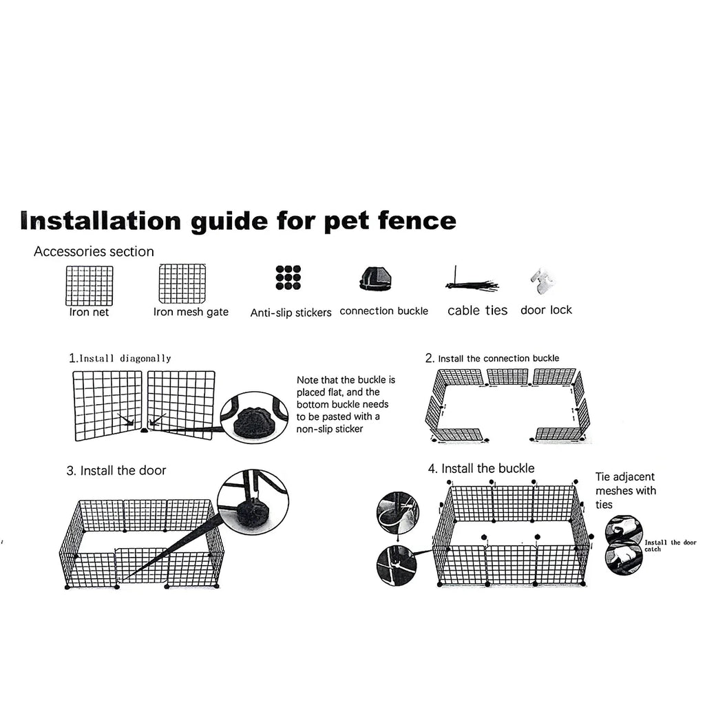 Dog Pet Fence Indoor Isolation Gate Dog Cage Small Dog Iron Guardrail Freely Combinable Cat and Dog Pet Fence - Majestic Pet Kingdom