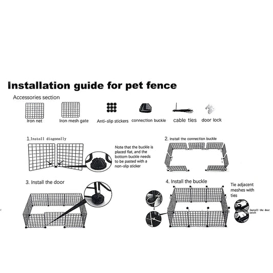 Dog Pet Fence Indoor Isolation Gate Dog Cage Small Dog Iron Guardrail Freely Combinable Cat and Dog Pet Fence - Majestic Pet Kingdom
