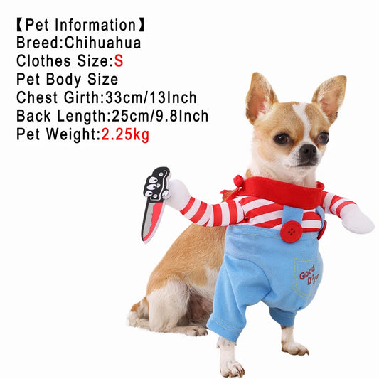 Dog Christmas Costume Funny Cosplay Outfit for Small Puppies - Detail Angle 2 | Majestic Pet Kingdom