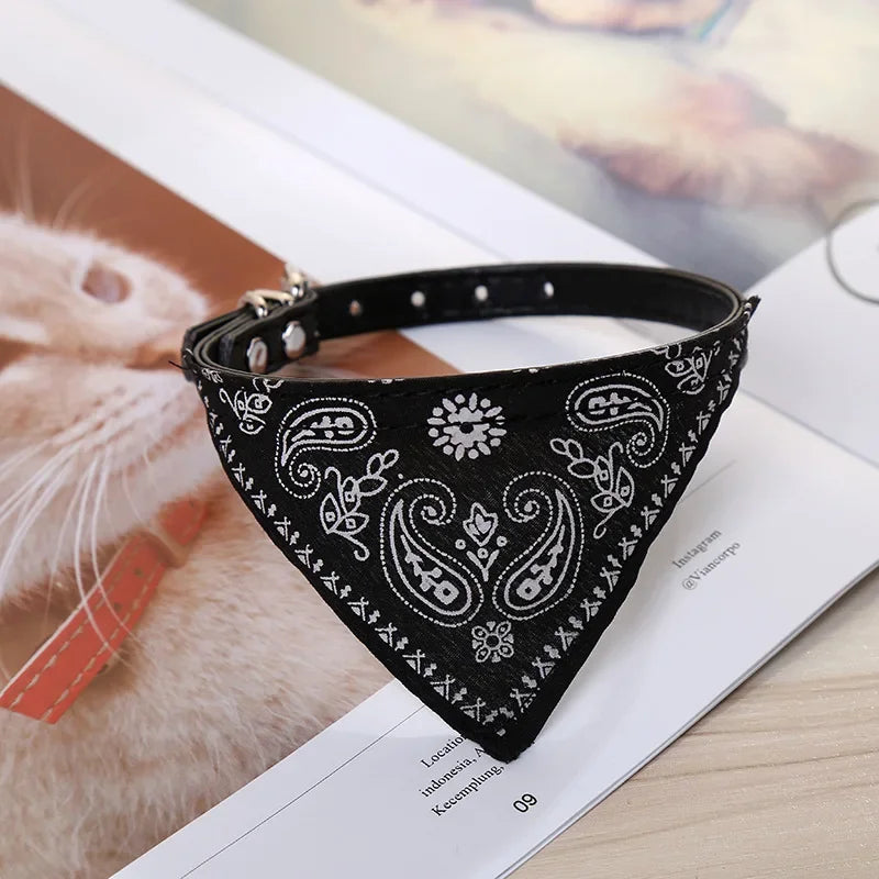 Majestic Pet Kingdom - Adjustable PU Dog Cat Collar with Detachable Scarf | Pet Accessories for Small Medium Dogs and Cats View 3