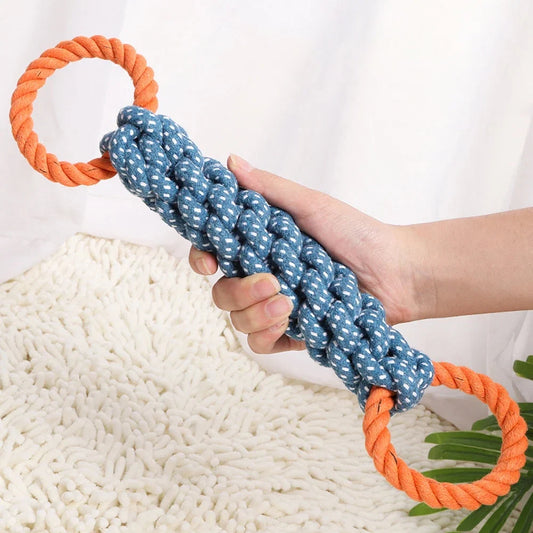 1PC Handwoven Pet Dog Toy for Teeth Cleaning And Chew Fun Random Color Natural Bite Rope Dog Plaything | Purrfect Pet Kingdom