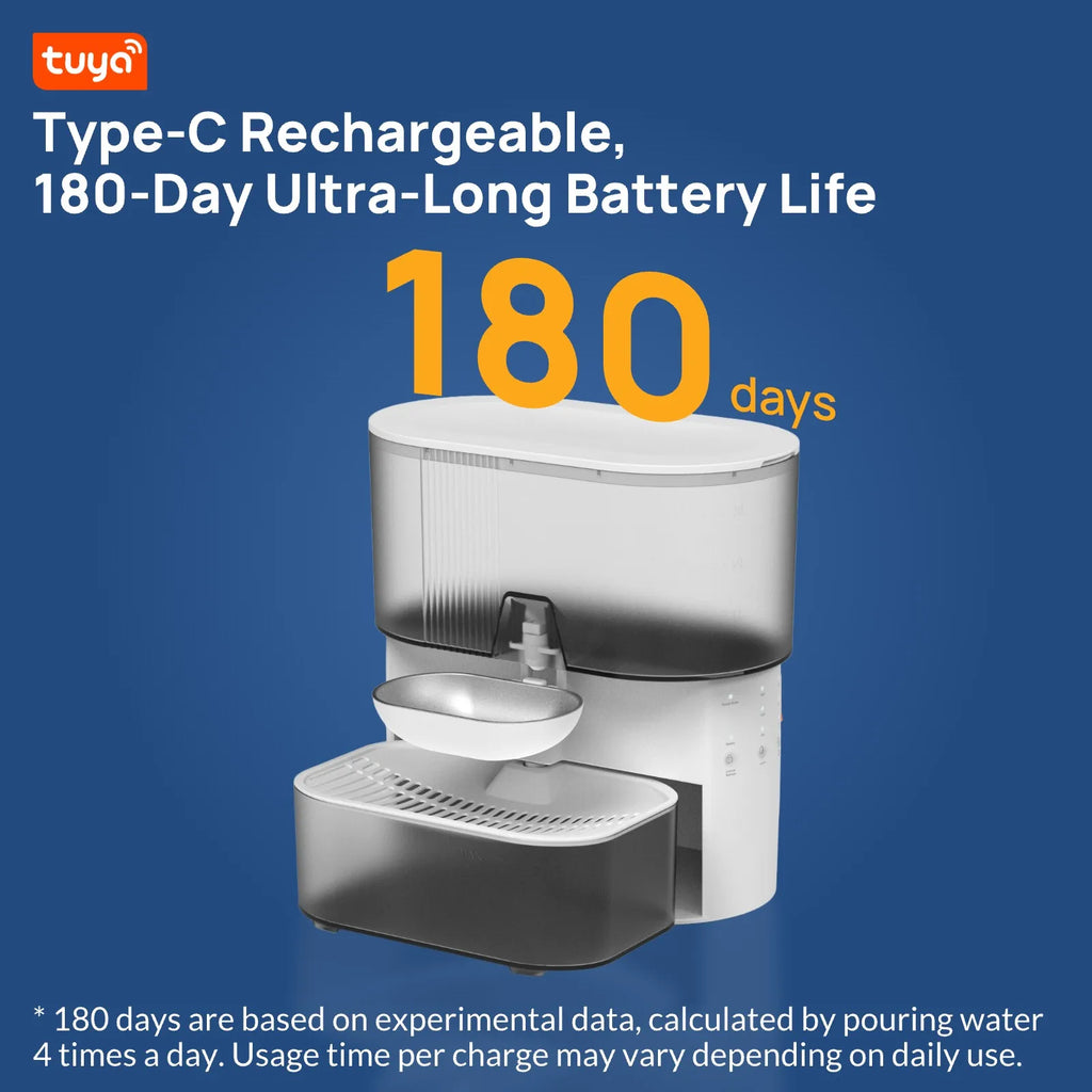 3L Intelligent Timed Pet Water Fountain, Rechargeable Auto Water Dispenser for Cats, Wastewater Separation, No Filter No APP - Majestic Pet Kingdom