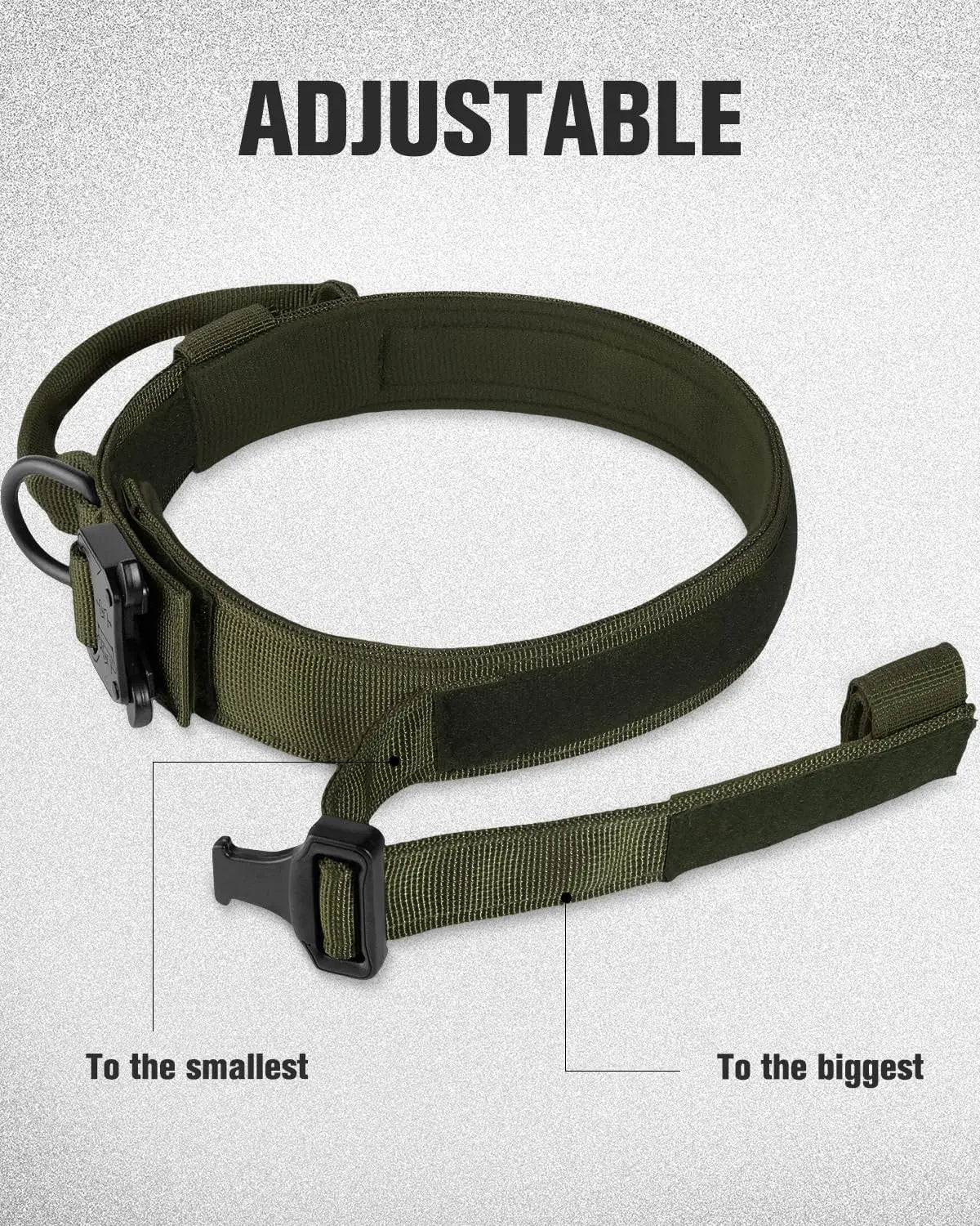 Tactical Dog Collar with Heavy Duty Metal Buckle Control Handle Nylon Military Dog Collar for Medium Large Dog - Majestic Pet Kingdom
