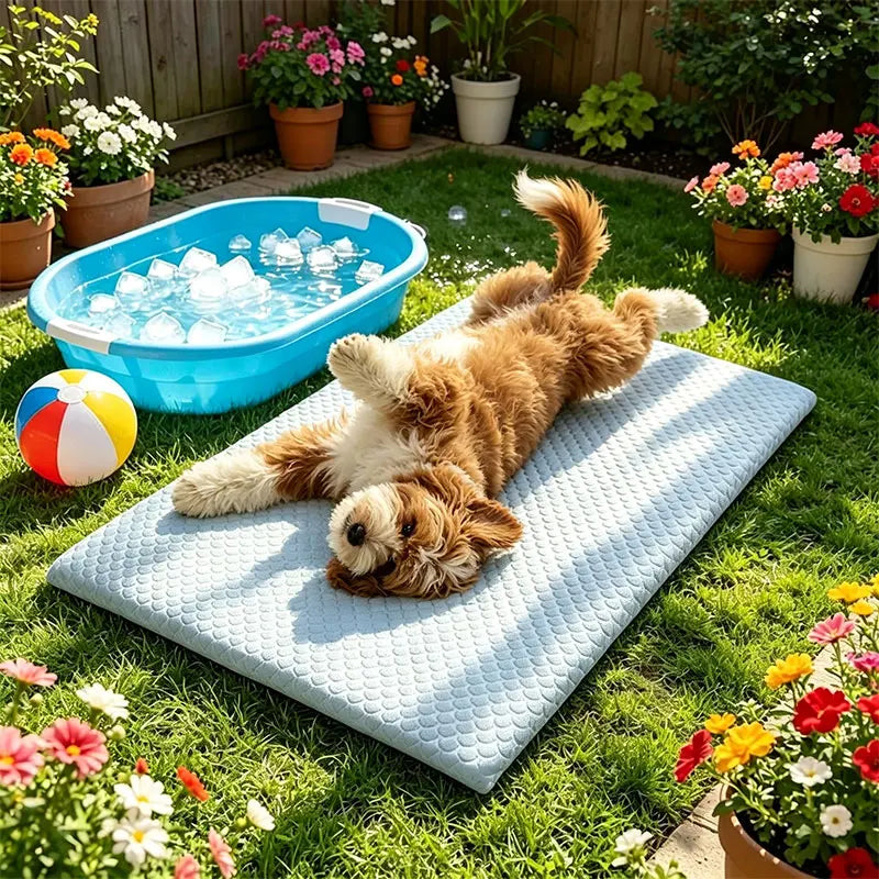 Dog Cooling Mat Summer Ice Silk Breathable Washable Pad