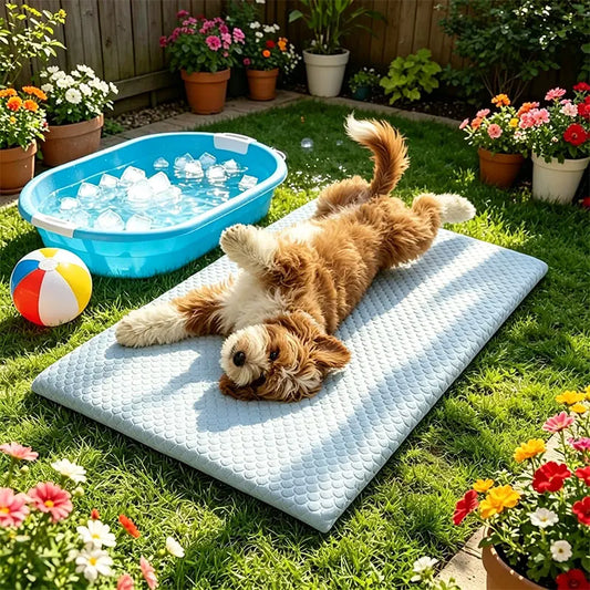 Dog Cooling Mat Summer Ice Silk Breathable Washable Pad | Purrfect Pet Kingdom