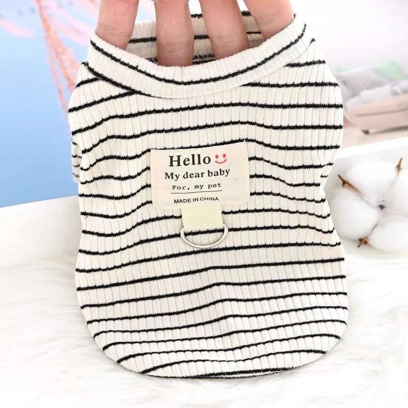 Summer Clothes for Dog and Cat, Striped T-Shirt, Cute Clothes for | Majestic Pet Kingdom™
