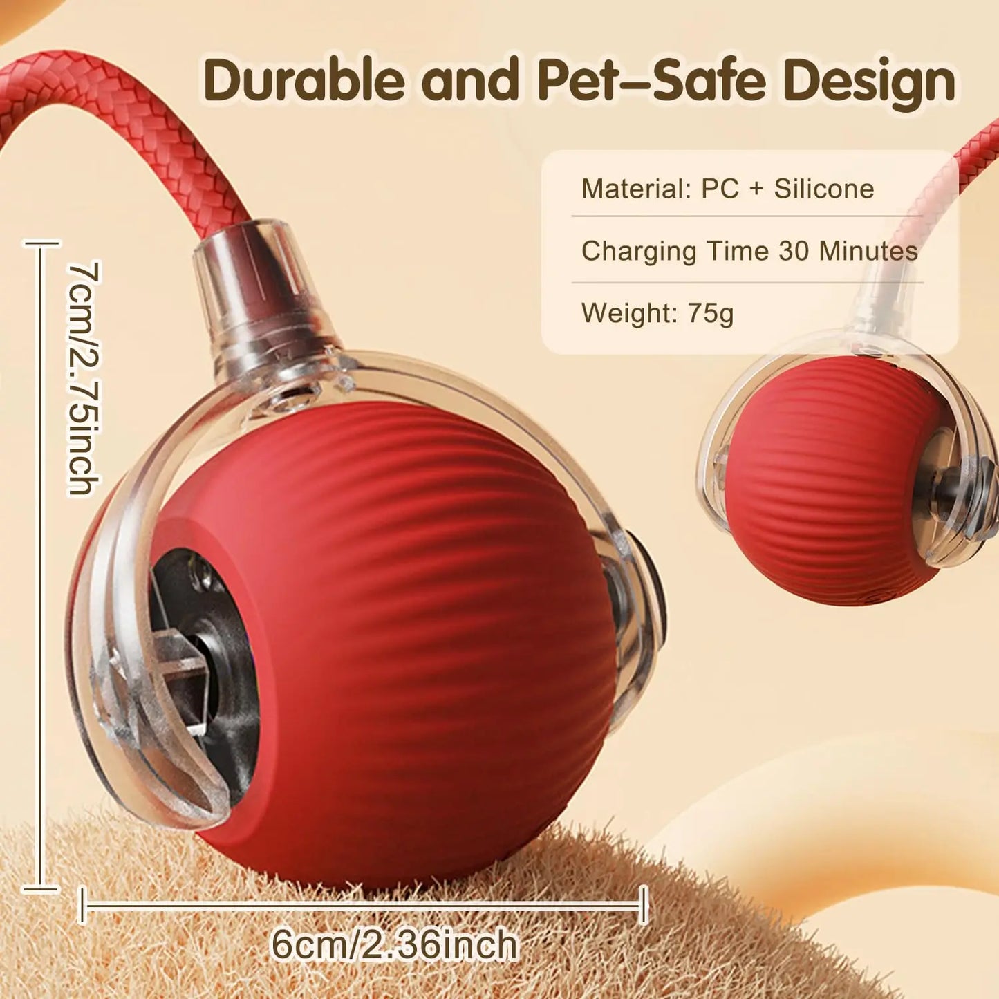 Interactive Smart Cat Toy Ball | Automatic Rolling Ball with Obstacle Avoidance