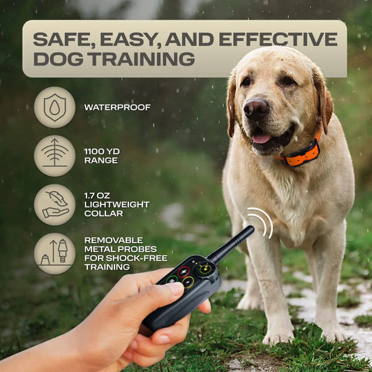 Dog Training Collar 1000m Waterproof Remote Beep Shock Trainer