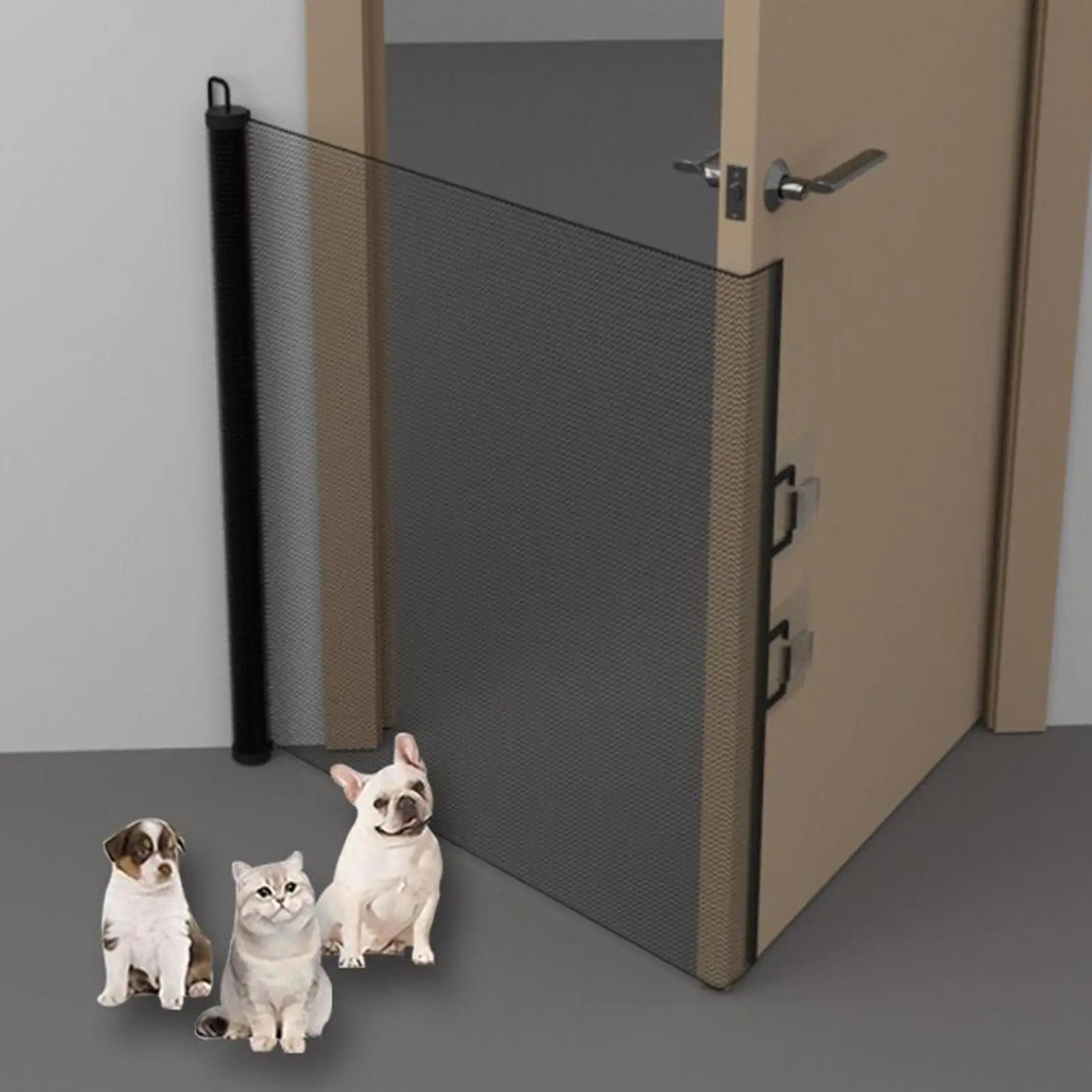 Retractable Pet Gate Dog Fence No Drill Required Mesh Cat Barrier Childproof Net Fence Cat Baffle For Indoor Staircase Patio - Majestic Pet Kingdom