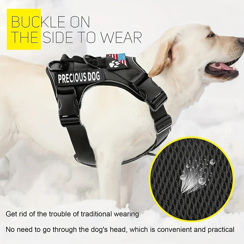 Service Dog Harness, Reflective Dog Vest Harness with 5 PCS Patches, Adjustable Soft Oxford Pet Harness, Inner Layer Mesh, Easy - Majestic Pet Kingdom