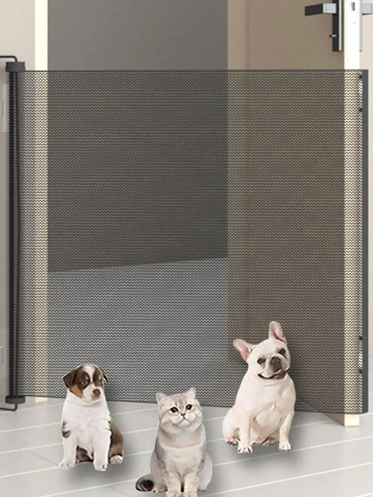 Retractable Pet Safety Gate Mesh Isolation Net Stairs Doorway | Purrfect Pet Kingdom