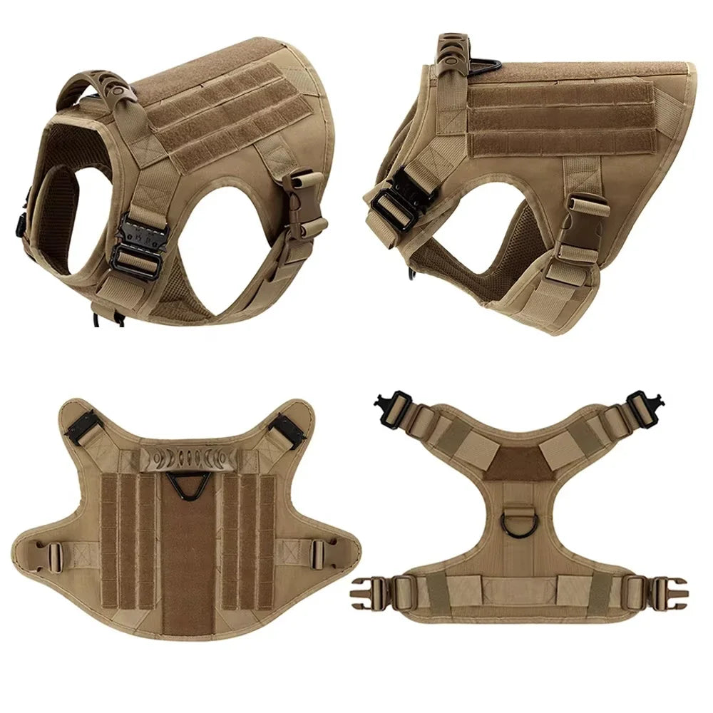 CANBOUN Tactical Military Vest Pet German Shepherd Golden Retriever Tactical Training Dog Harness And Leash Set For All Breeds D - only Turkey Tax | Purrfect Pet Kingdom