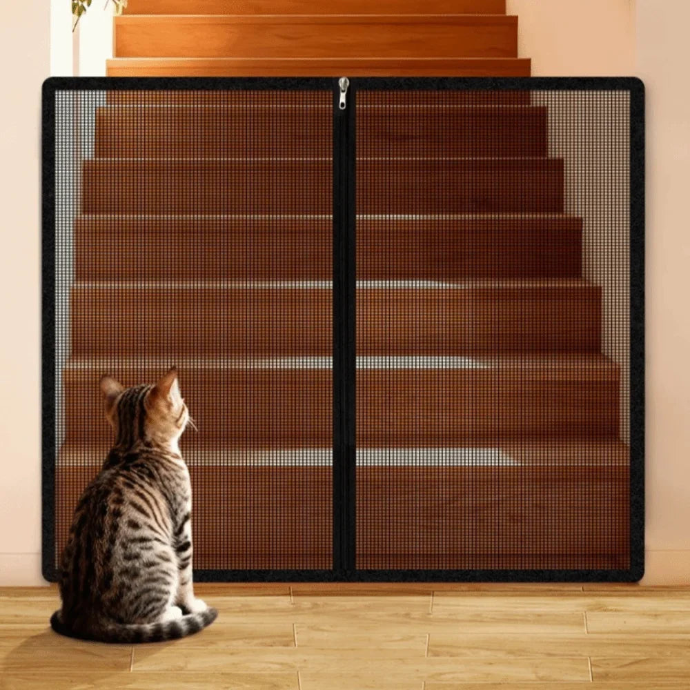 New Metal Mesh Dog Barrier Fences Breathable with Zipper Net Stairs | Majestic Pet Kingdom™