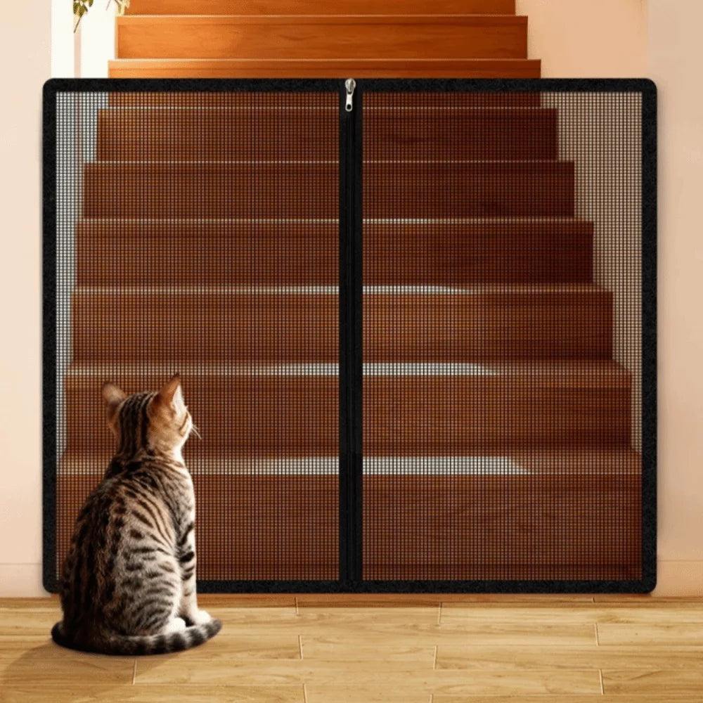 New Metal Mesh Dog Barrier Fences Breathable with Zipper Net Stairs | Majestic Pet Kingdom™