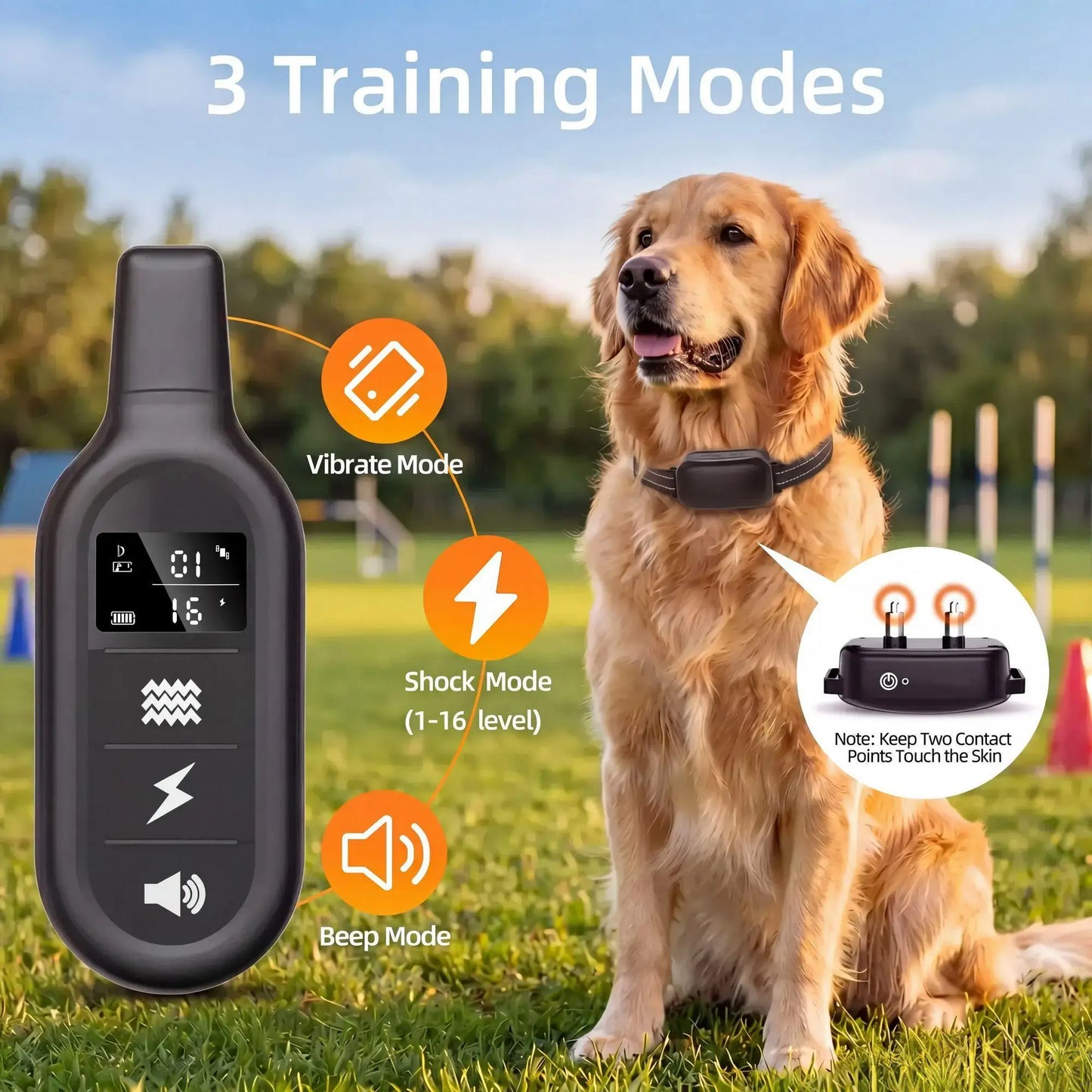1000m Dog Training Collar Remote Control, Waterproof Rechargeable Dog