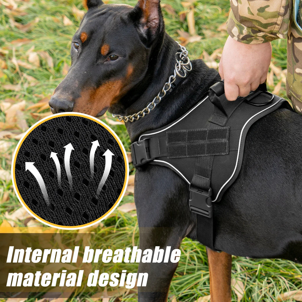 Tactical Dog Harness Pet Doberman Pinscher Pet Training Vest Dog Harness for Small Medium Large Dogs Explosion Proof - Majestic Pet Kingdom