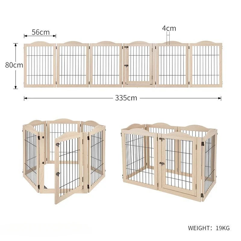 Wooden Pet Fence Dog Fence Freely Combinable Pet Isolation Door Indoor Foldable Dog Cage for Small and Medium Dogs Pet Supplies - Majestic Pet Kingdom