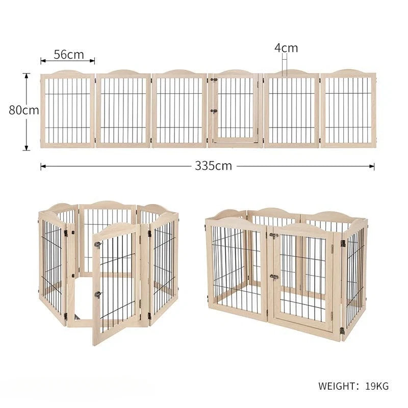 Wooden Pet Fence Dog Fence Freely Combinable Pet Isolation Door Indoor Foldable Dog Cage for Small and Medium Dogs Pet Supplies - Majestic Pet Kingdom