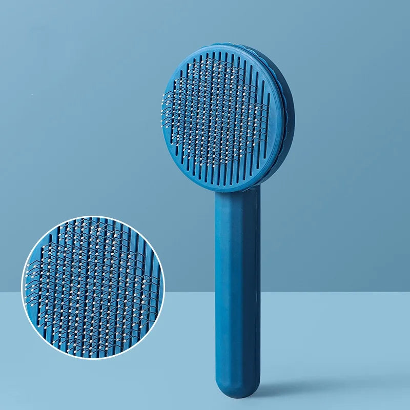 Pet Deshedding Comb | Self Cleaning Needle Brush for Dogs and Cats